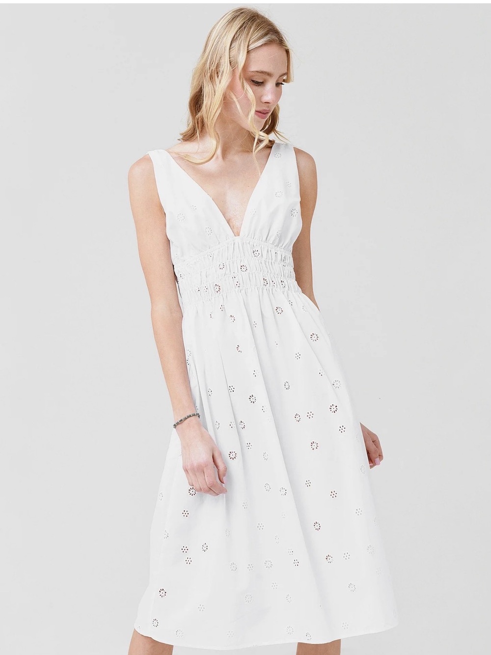 Ciao Lucia White Eyelet Casual Dress for Girls